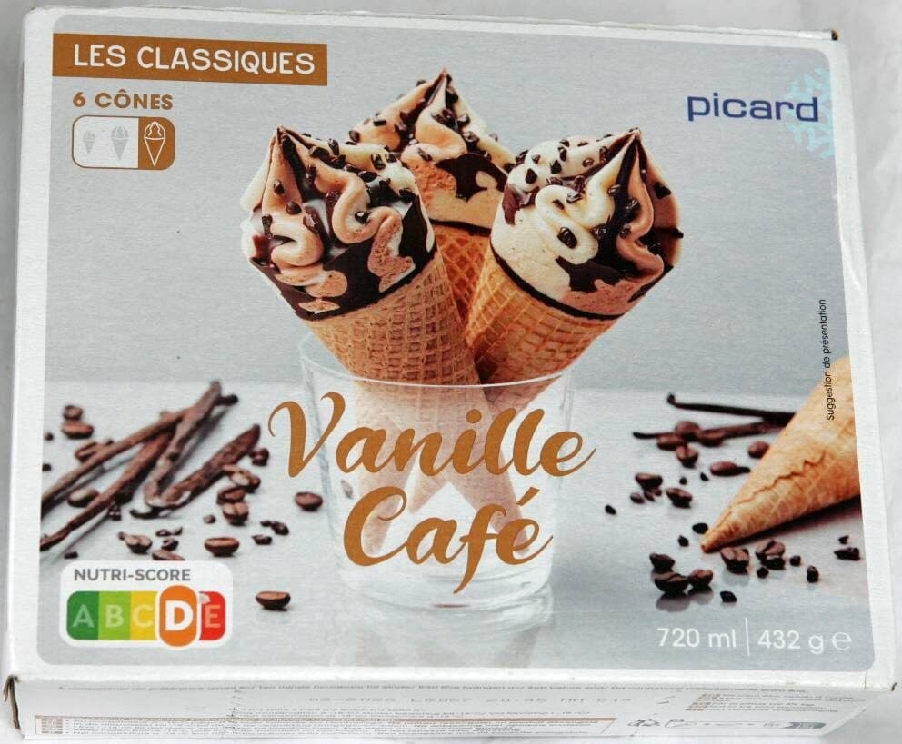 Picard 6 Cônes vanille café packshot