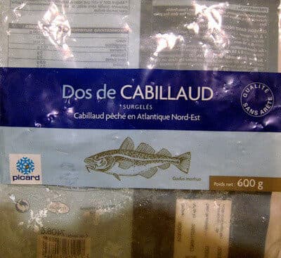 Picard Dos de Cabillaud surgelés packshot