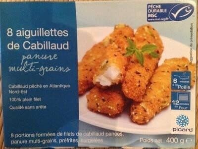 Picard 8 aiguillettes de Cabillaud panure multi-grains packshot