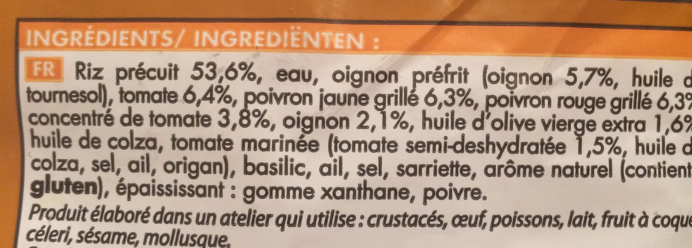 Picard Riz cuisiné à l'italienne surgelé packshot