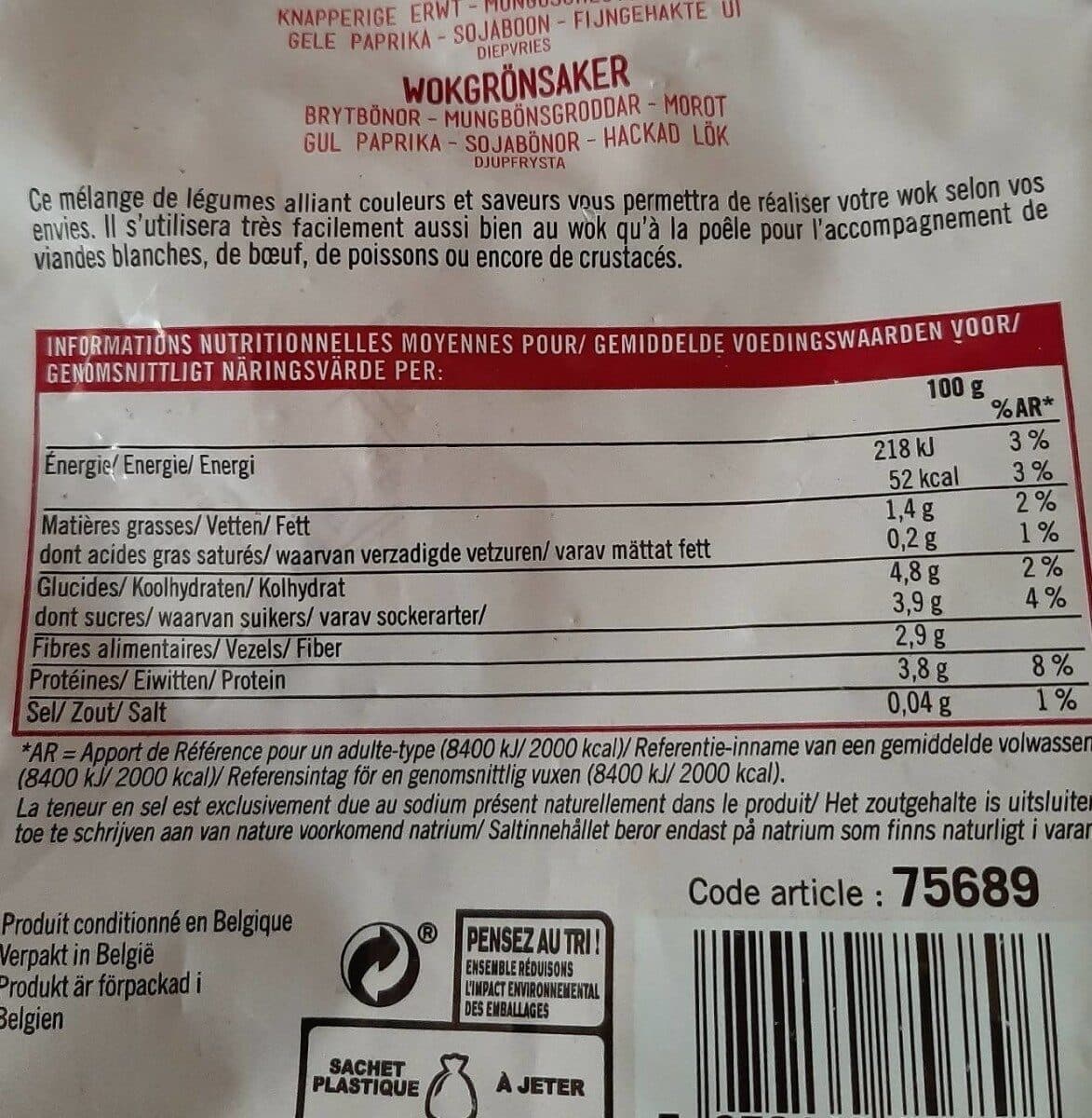 Picard Légumes pour wok packshot