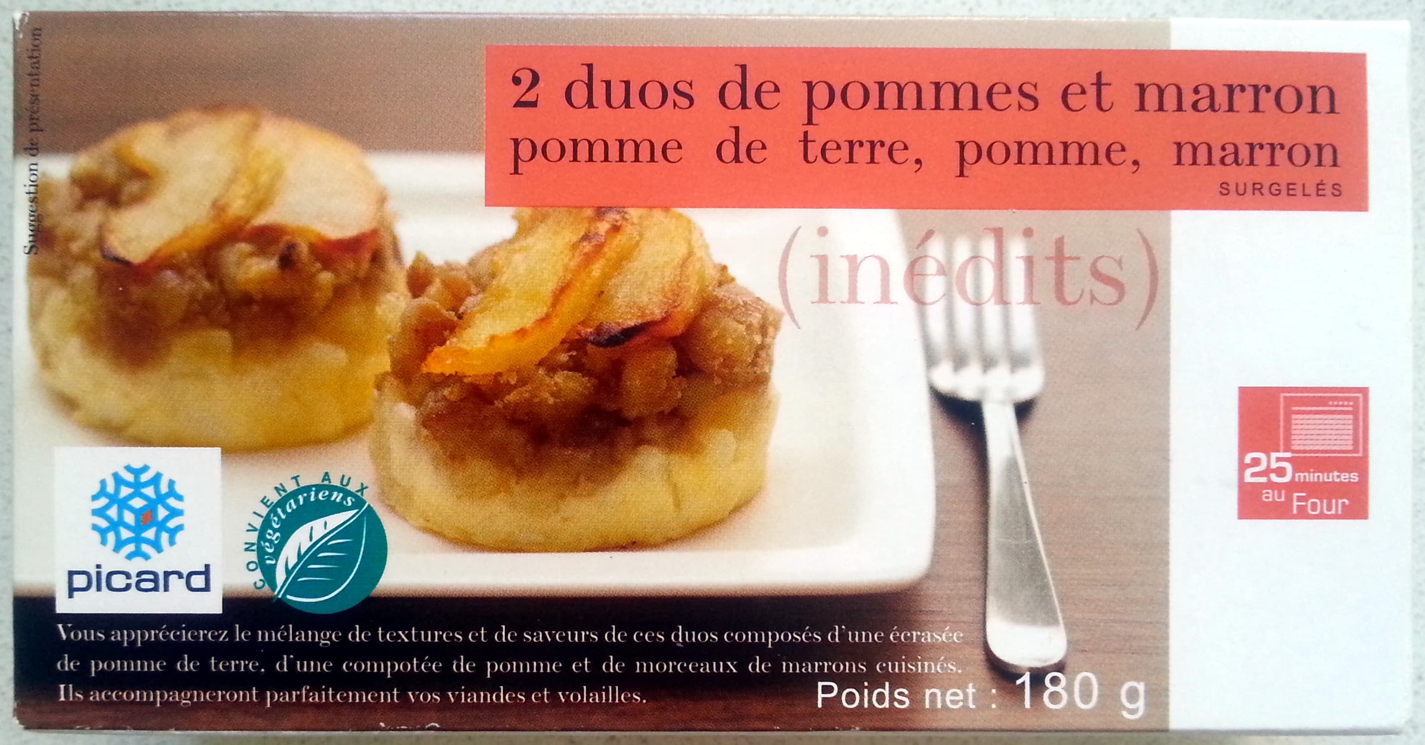 Picard 2 duos de pommes et marron - pomme de terre, pomme, marron packshot