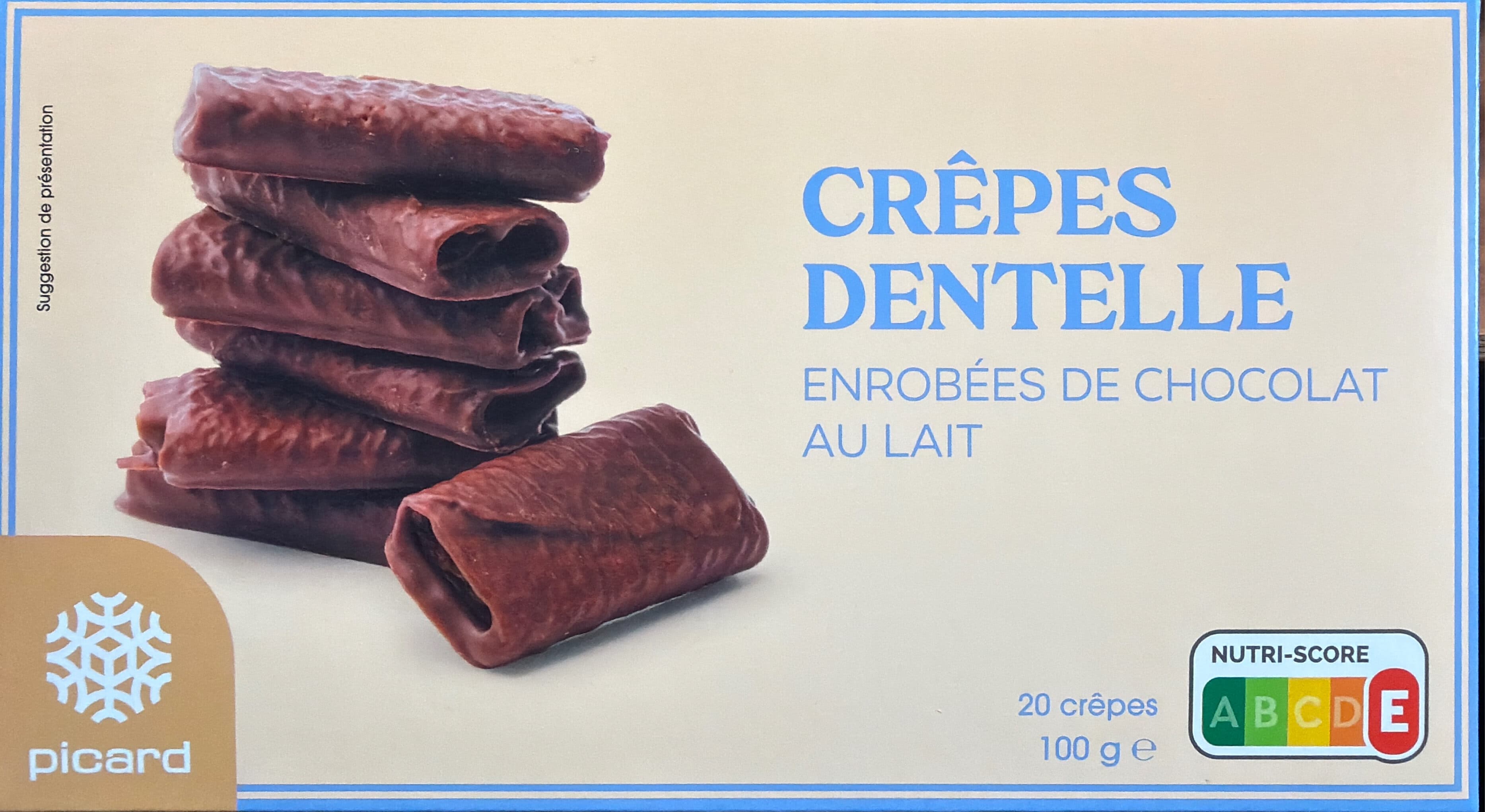 La petite épicerie par Picard Crêpes dentelle enrobées de chocolat au lait packshot