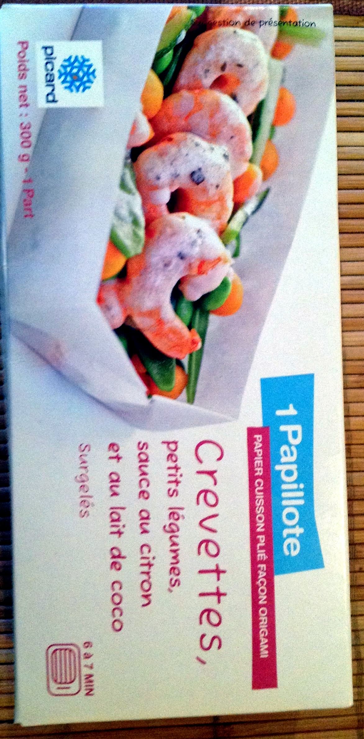 Picard Papillote crevettes, petits légumes, sauce au citron et au lait de coco packshot