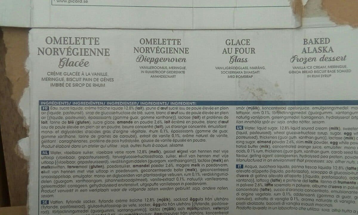 Picard Omelette norvégienne Glacée packshot