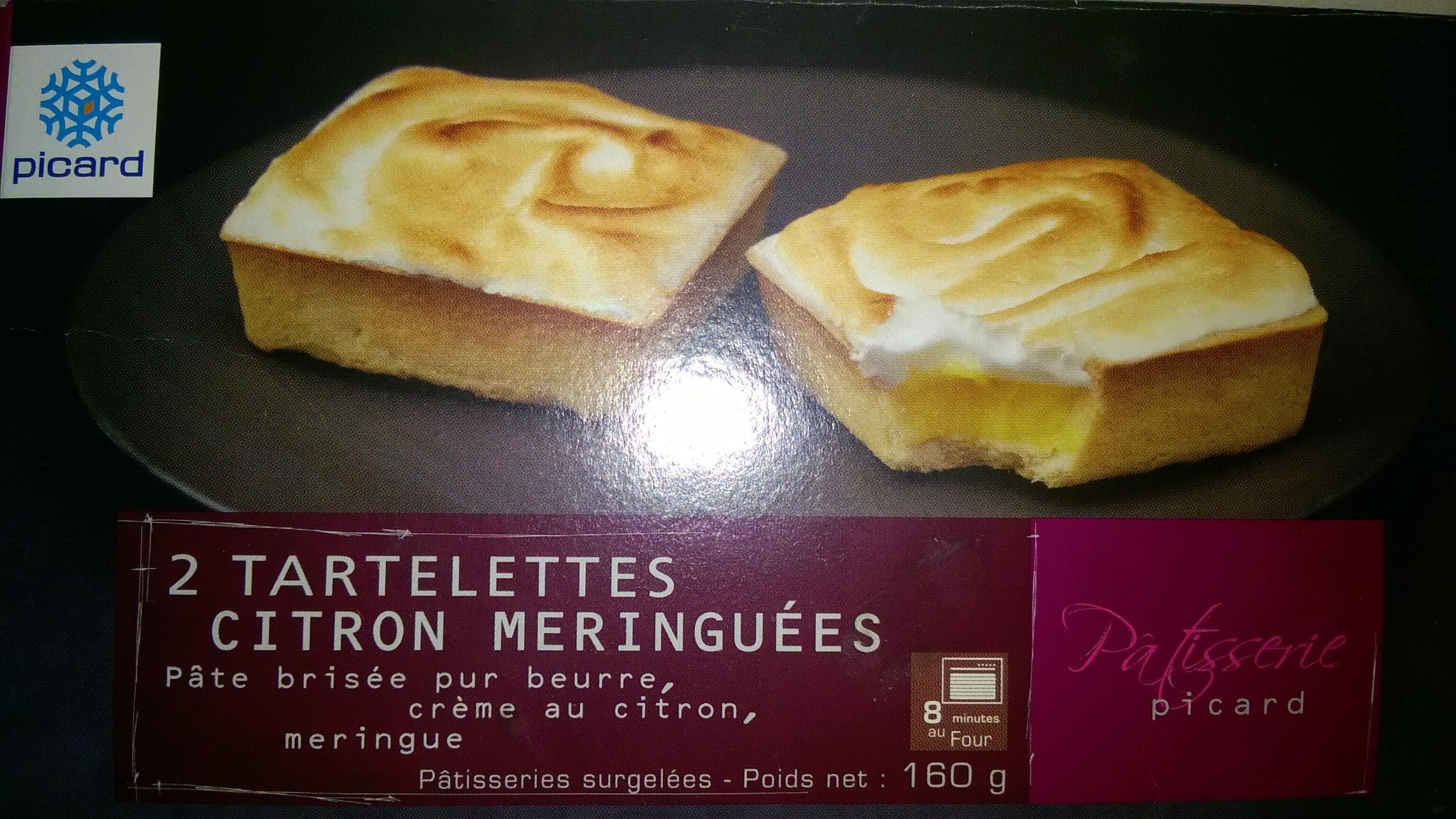 Picard 2 tartelettes citron meringuées packshot