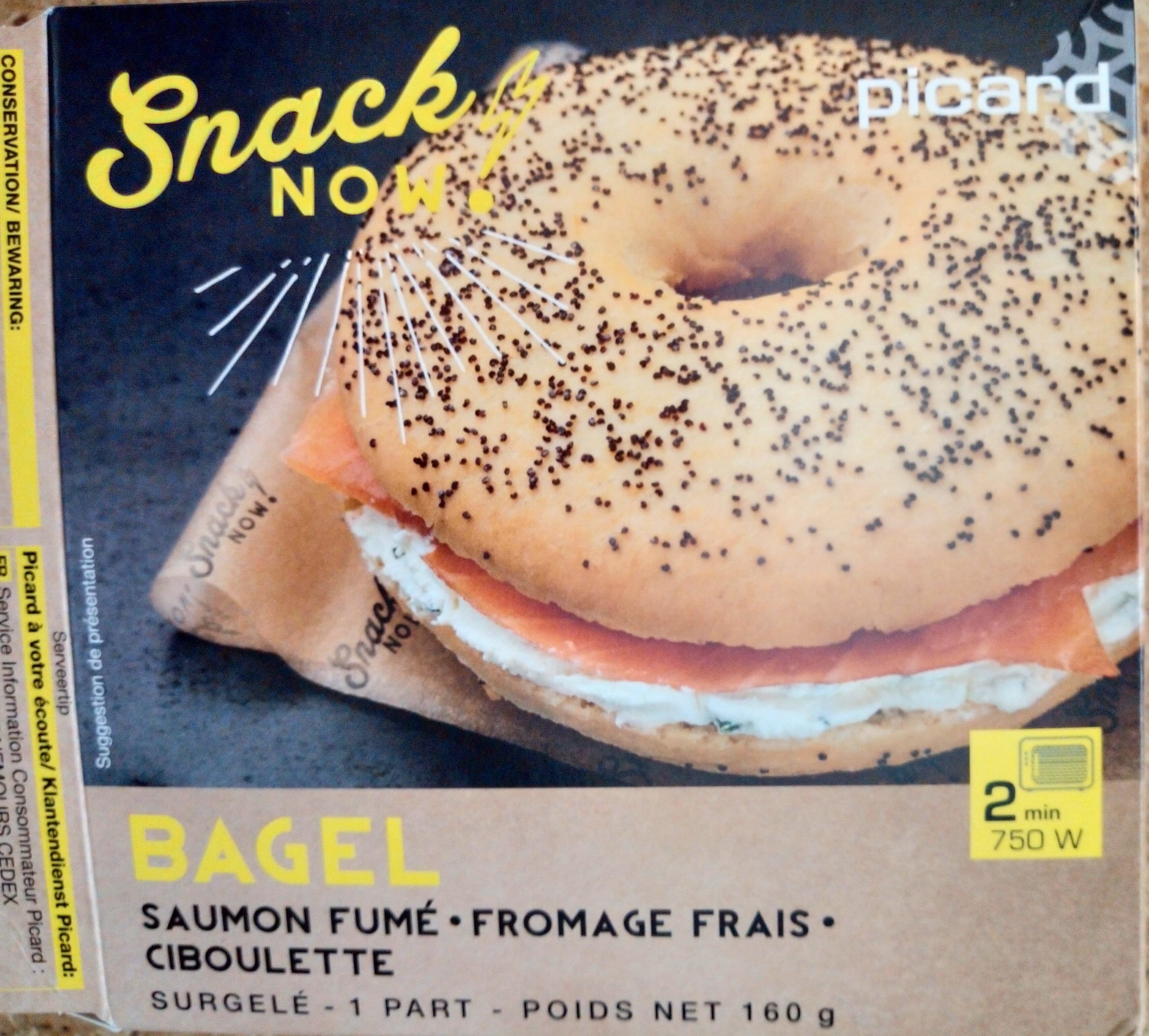 Picard Bagel saumon fumé - fromage frais - ciboulette packshot