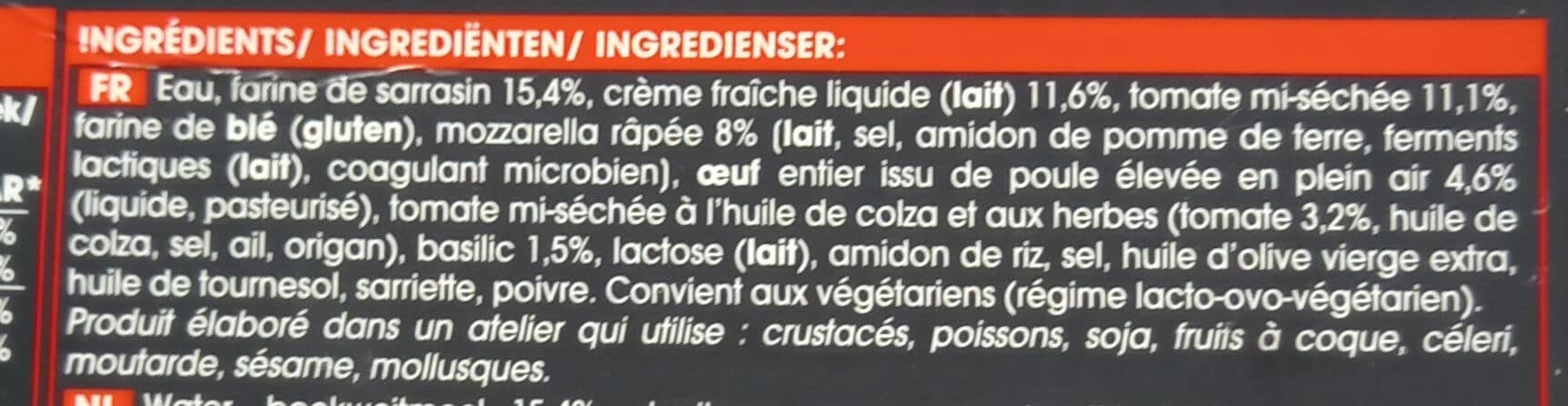 Picard 2 Galettes au Sarrasin Tomates Mozzarella Basilic packshot