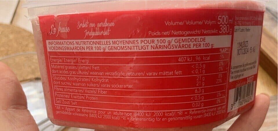 Picard Pure sélection - Sorbet plein fruit fraise packshot