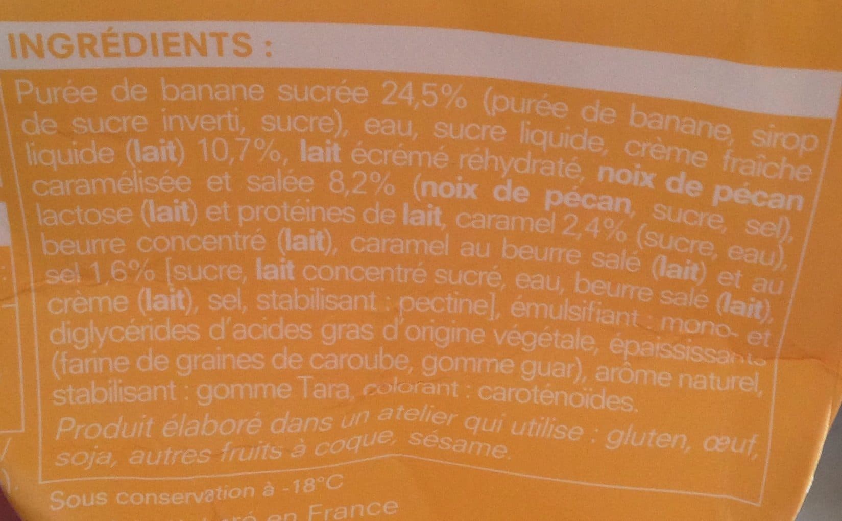 Picard Crème Glacée Banane, Sauce Caramel Beurre Salé, Éclats de Noix de Pécan Caramélisées et Salées packshot