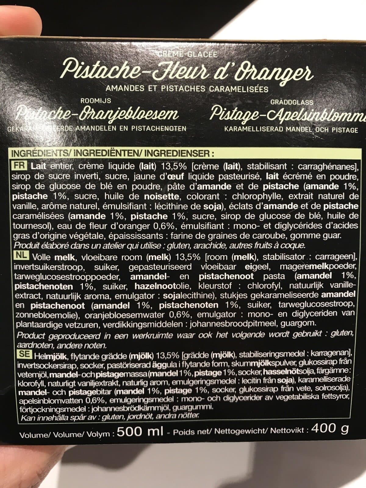 La Fabrique des Glaces Creme glacée Pistache Fleur d'oranger - Amandes et pistaches packshot