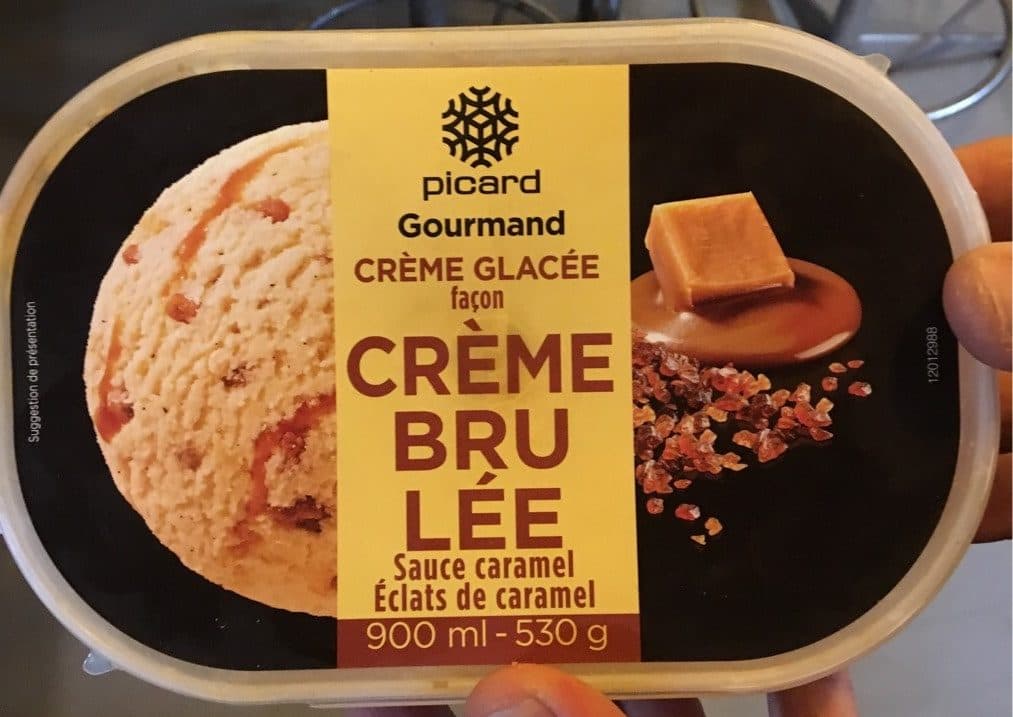 Picard Creme glacée façon crème brûlée - Sauce caramel - Éclats de caramel packshot