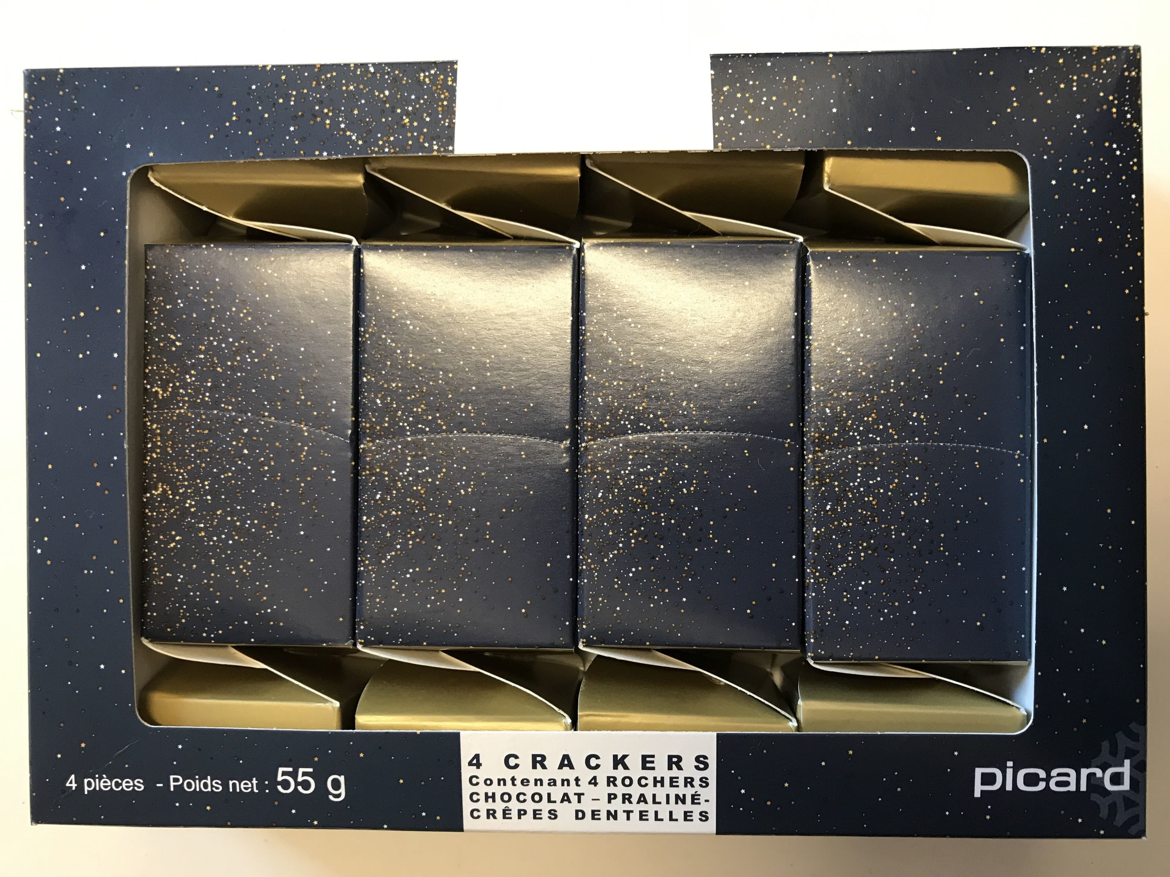 Picard 4 Crackers contenant 4 Rochers Chocolat - Praliné Crêpes Dentelles packshot