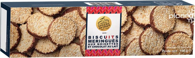 Picard Biscuits meringués aux noisettes et chocolat au lait packshot