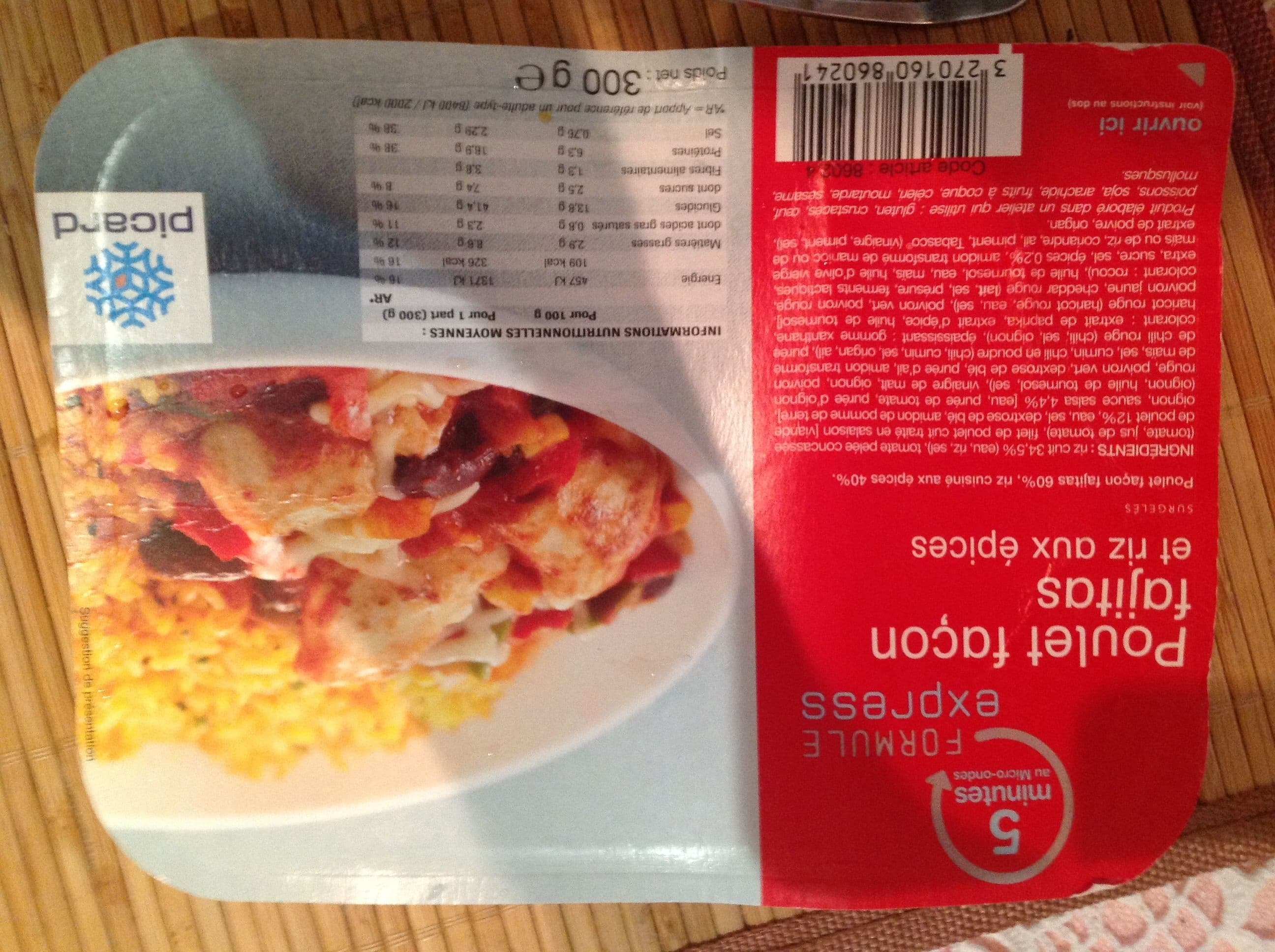 Picard Poulet façon fajitas et riz aux épices packshot
