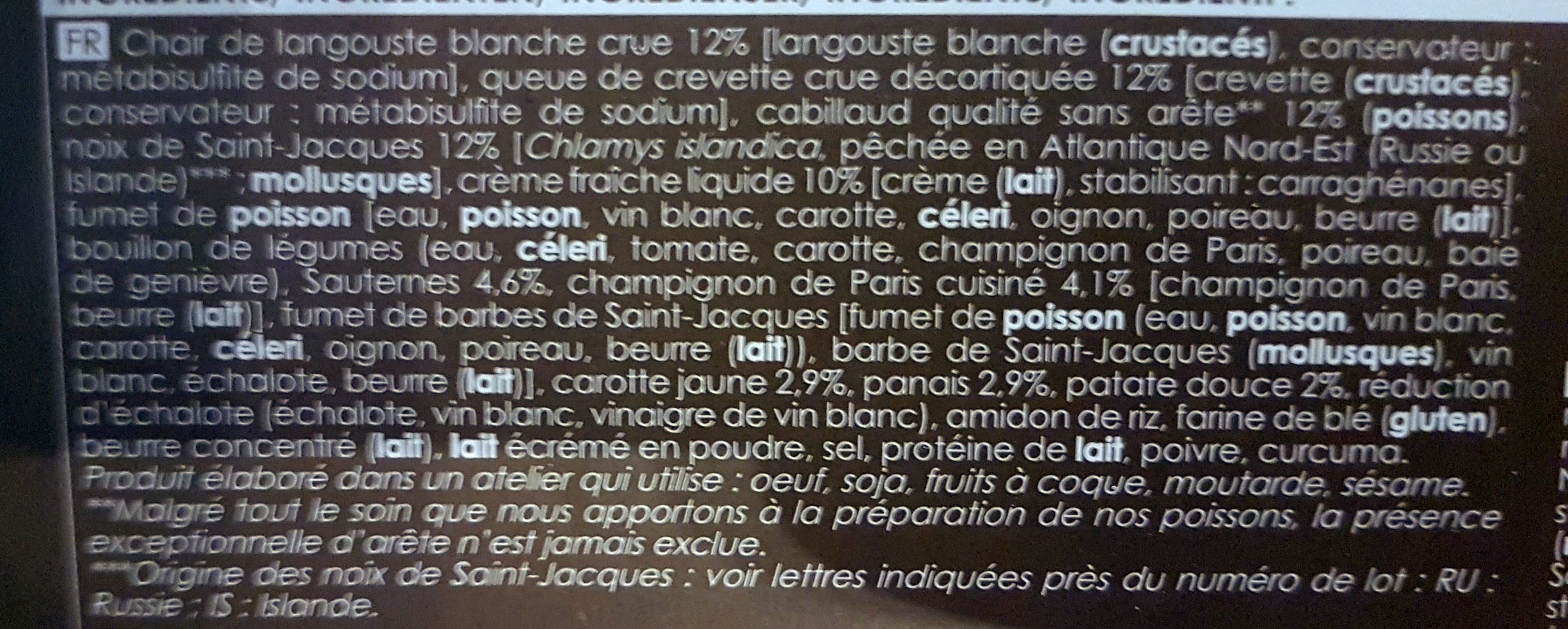 Picard Langouste, Crevettes, Cabillaud et Saint-Jacques, Sauce au Sauternes packshot