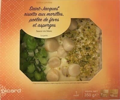 Picard Saint-Jacques risotto aux morilles, poêlée de fèves et asperges packshot
