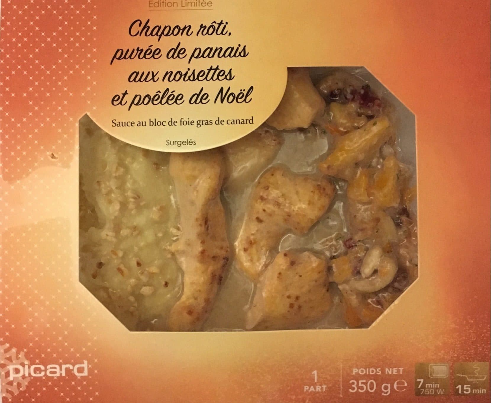 Picard Chapon Rôti, Purée de Panais aux Noisettes et Poêlée de Noël packshot