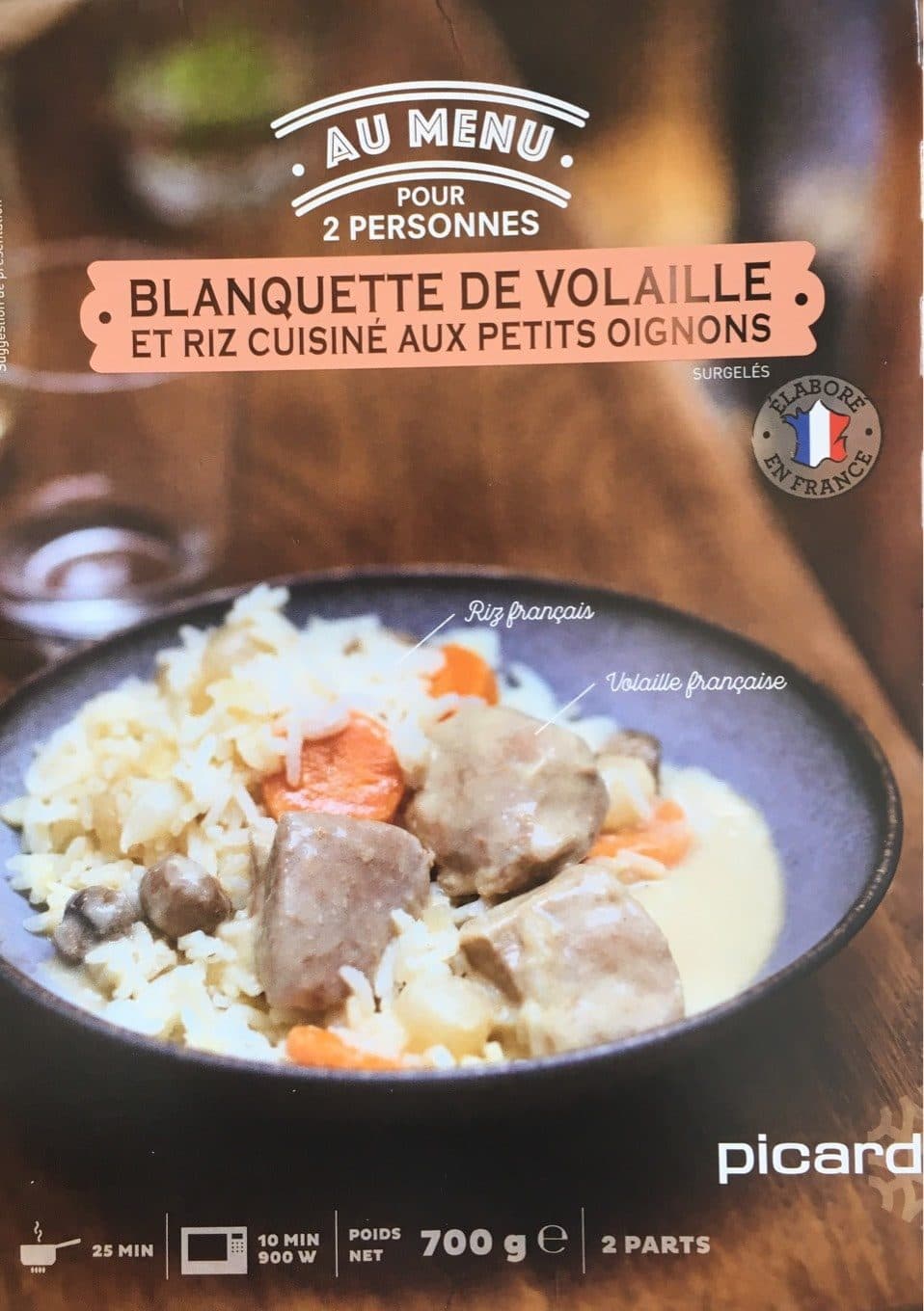 Picard Blanquette de Volaille et riz cuisiné aux petits oignons packshot