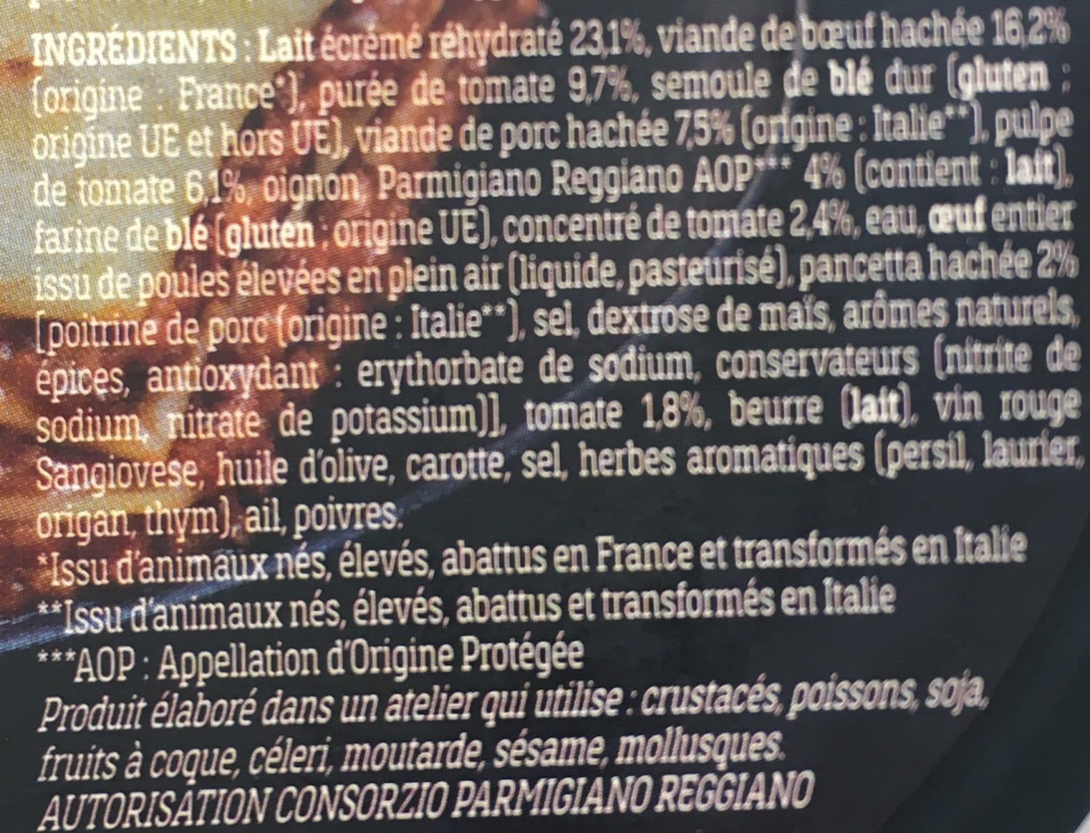 Picard Lasagnes Alla Bolognese packshot