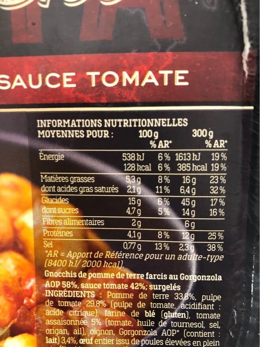 Picard Gnocchi Farcis au Gorgonzola AOP et sauce Tomate packshot