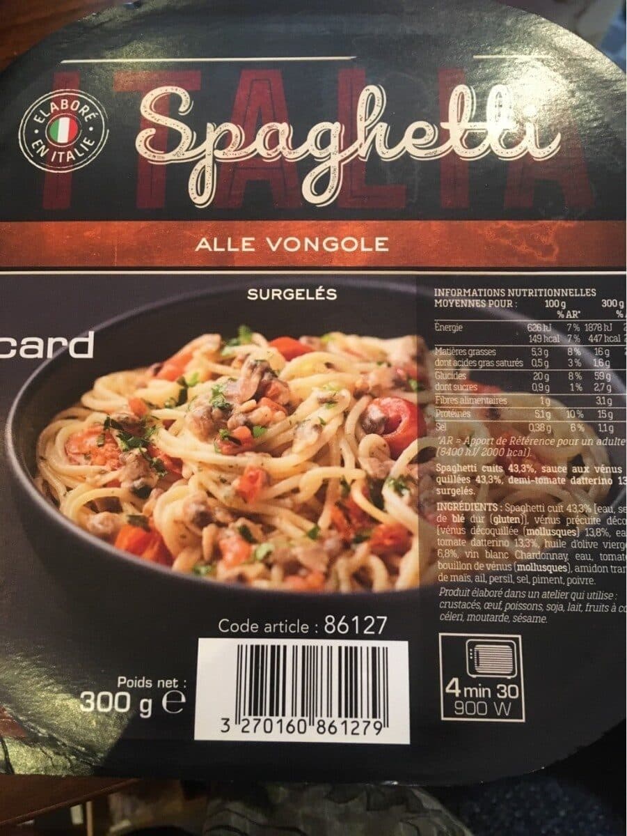Picard Spaghetti Alle Vongole packshot