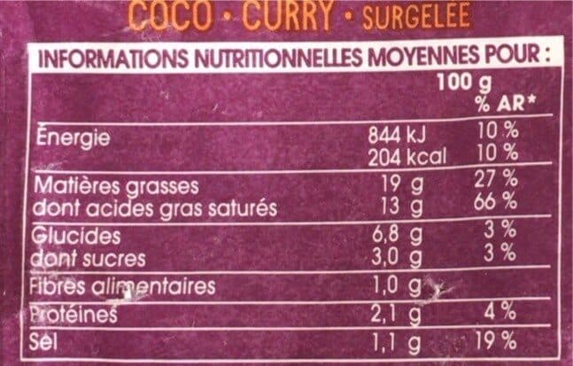 Picard Sauce à la Thaïlandaise Curry Coco packshot