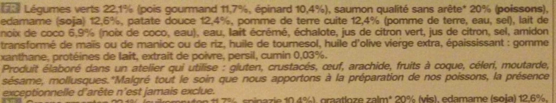 Picard Saumon au lait de coco et cumin, pomme de terre et patate douce, légumes verts, surgelés packshot