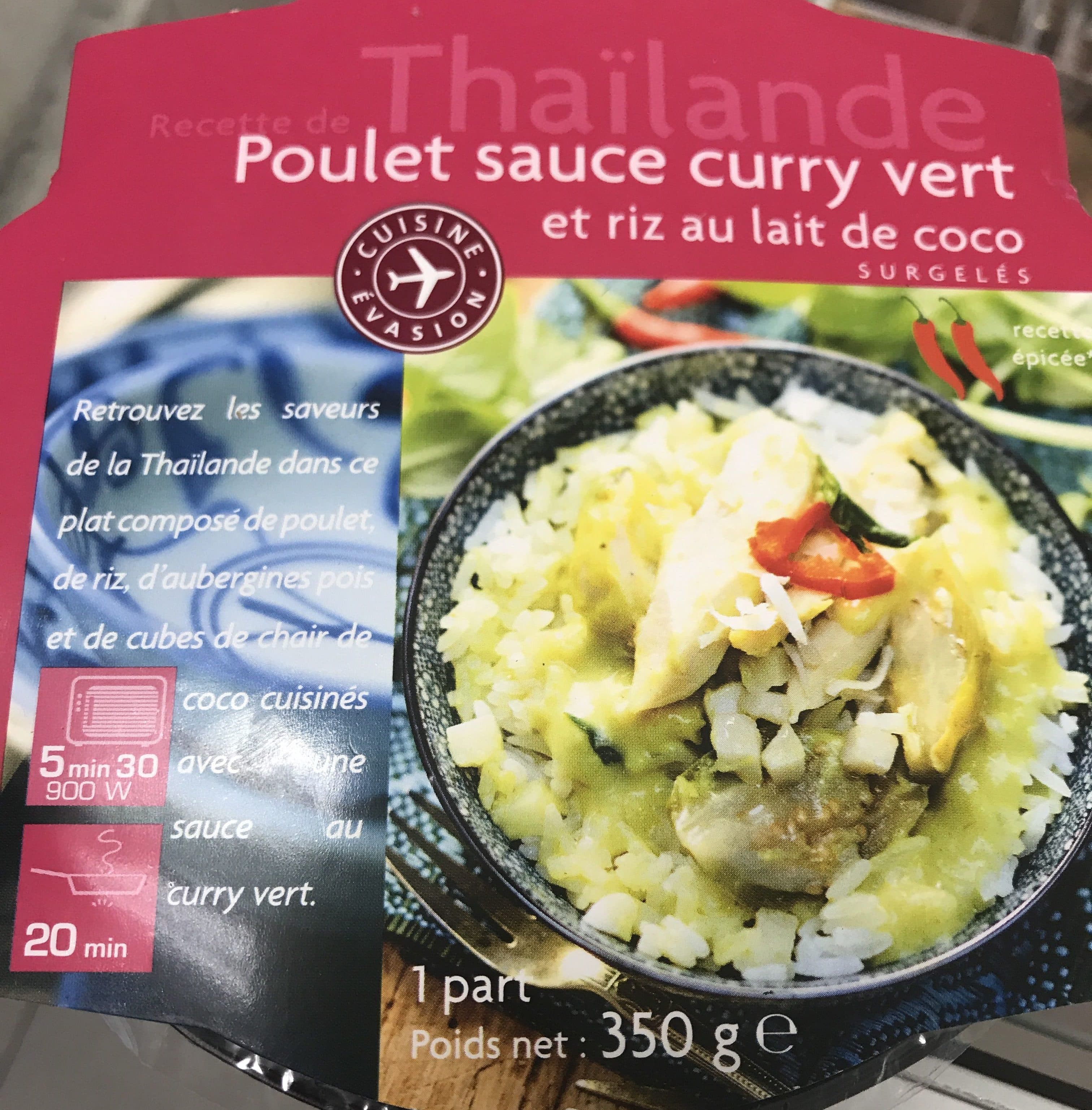 Picard Poulet Sauce Curry Vert et riz au lait de coco packshot