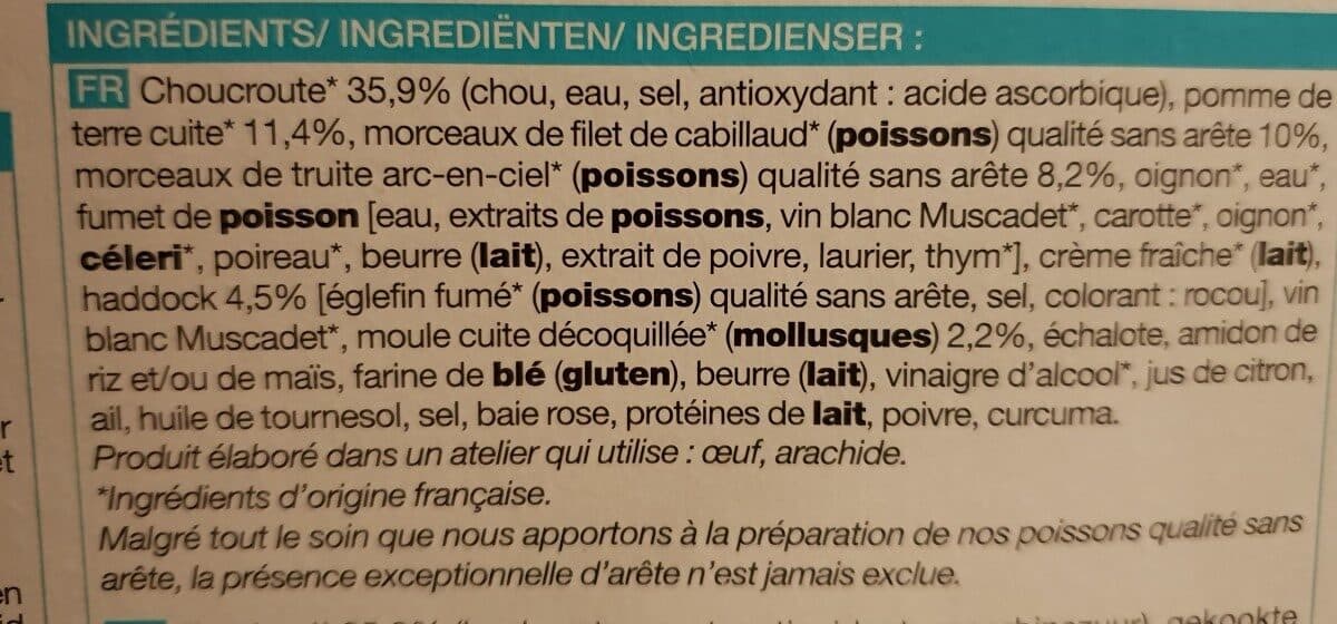 Picard Choucroute de la Mer packshot