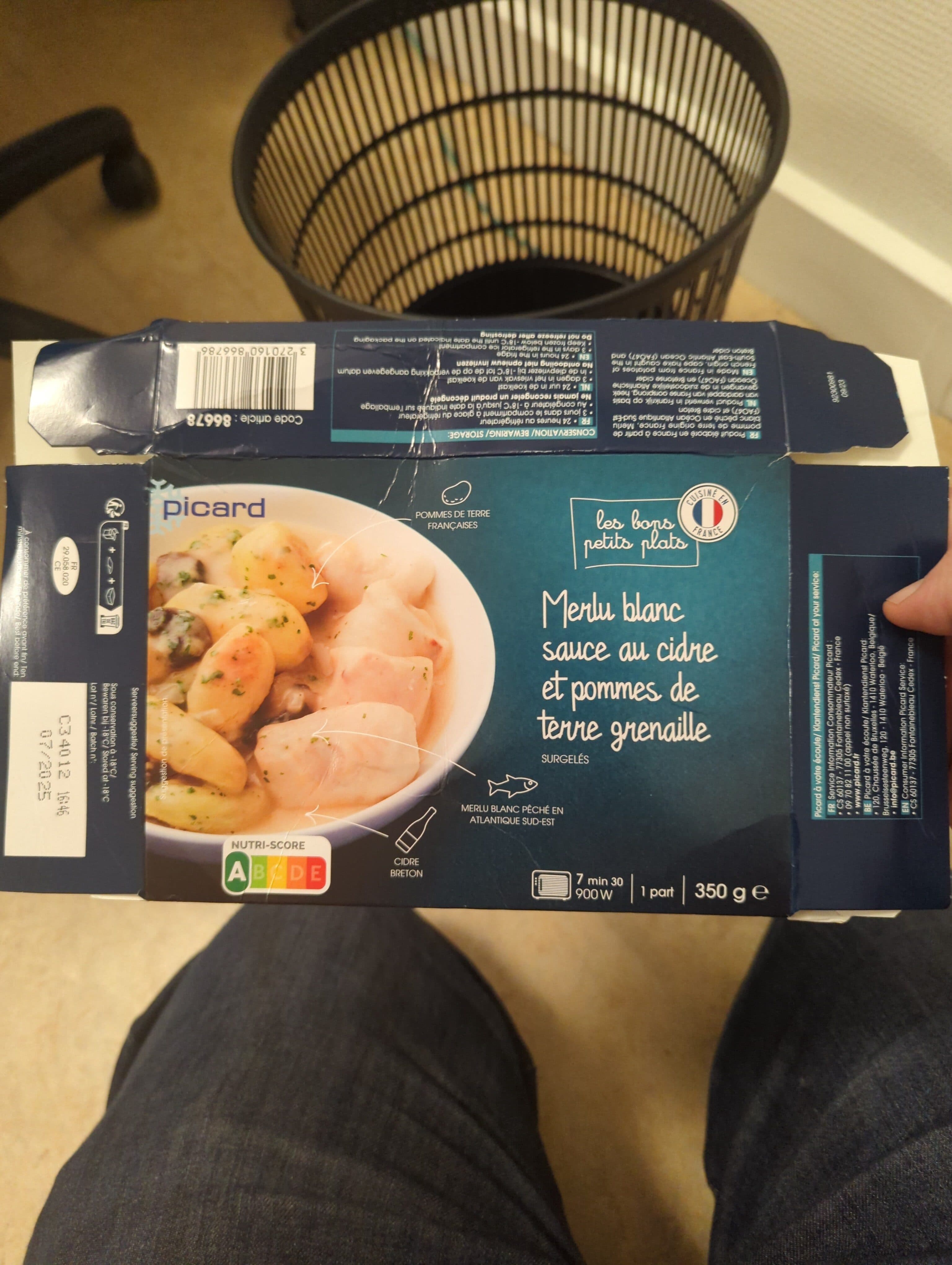 Picard Merlu blanc sauce au cidre et pommes de terre grenaille packshot