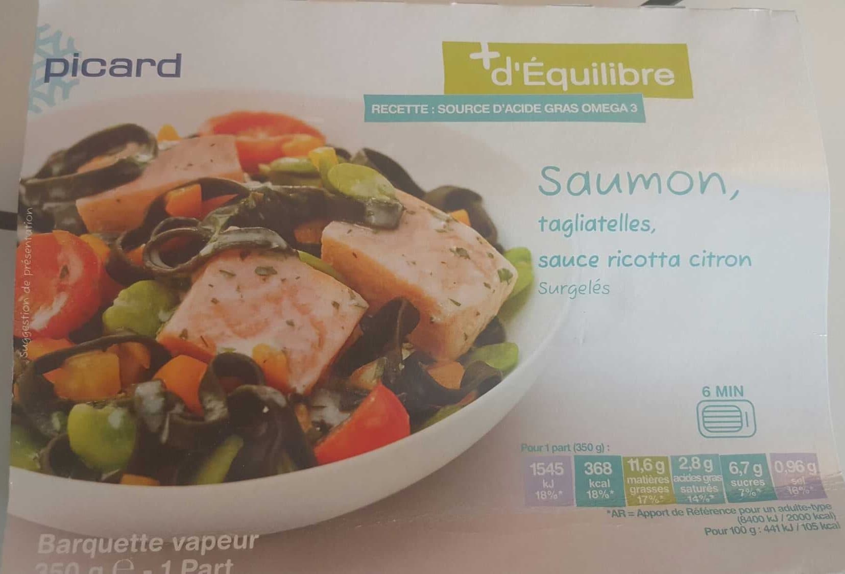 Picard Saumon, Tagliatelles, Sauce Ricotta Citron surgelés packshot