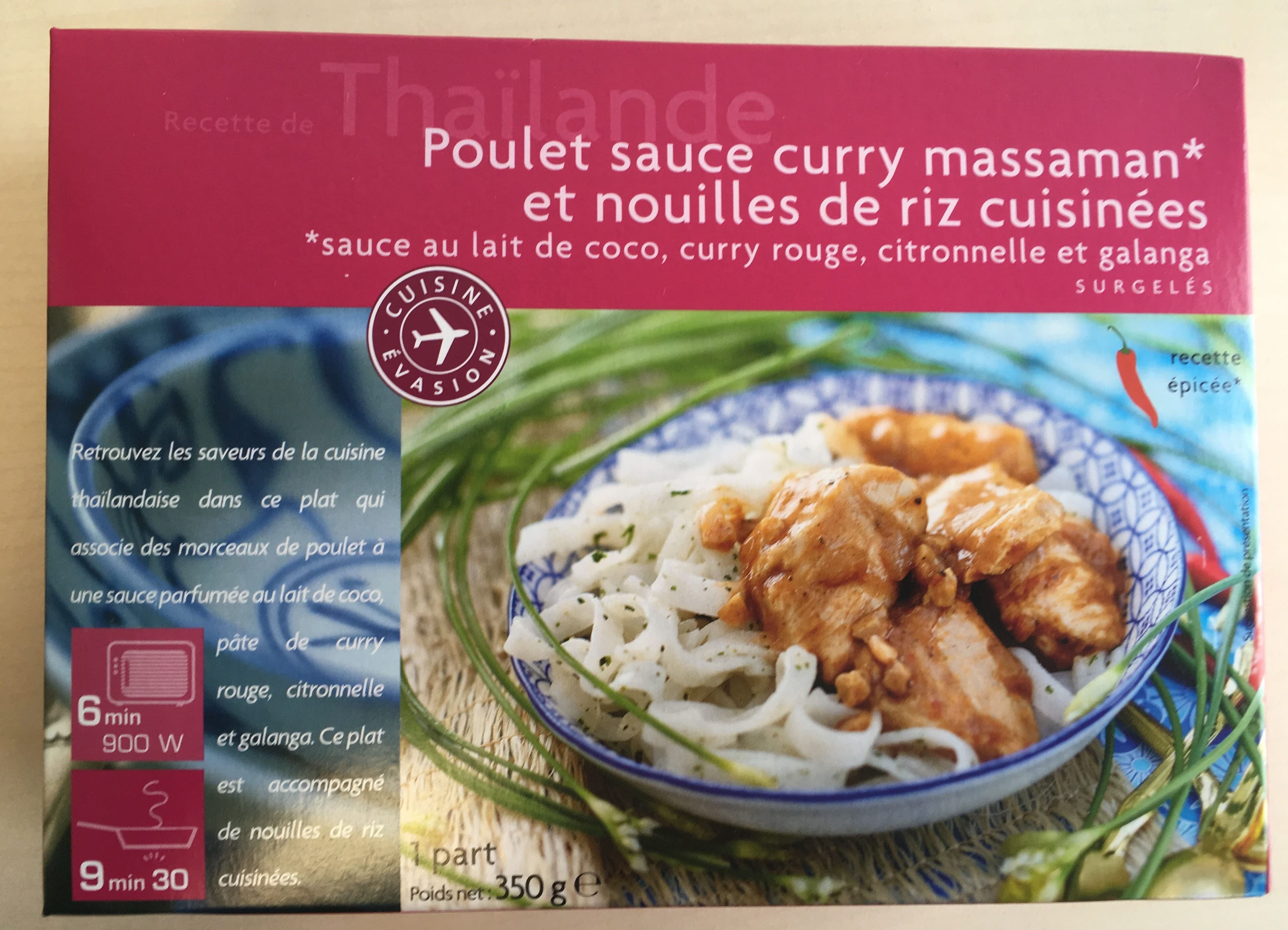 Picard Poulet Sauce Curry Massaman et Nouilles de Riz Cuisinées packshot