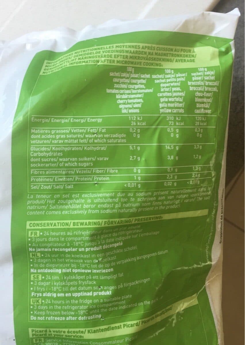 Picard Mélange de Légumes Bio Vapeur packshot
