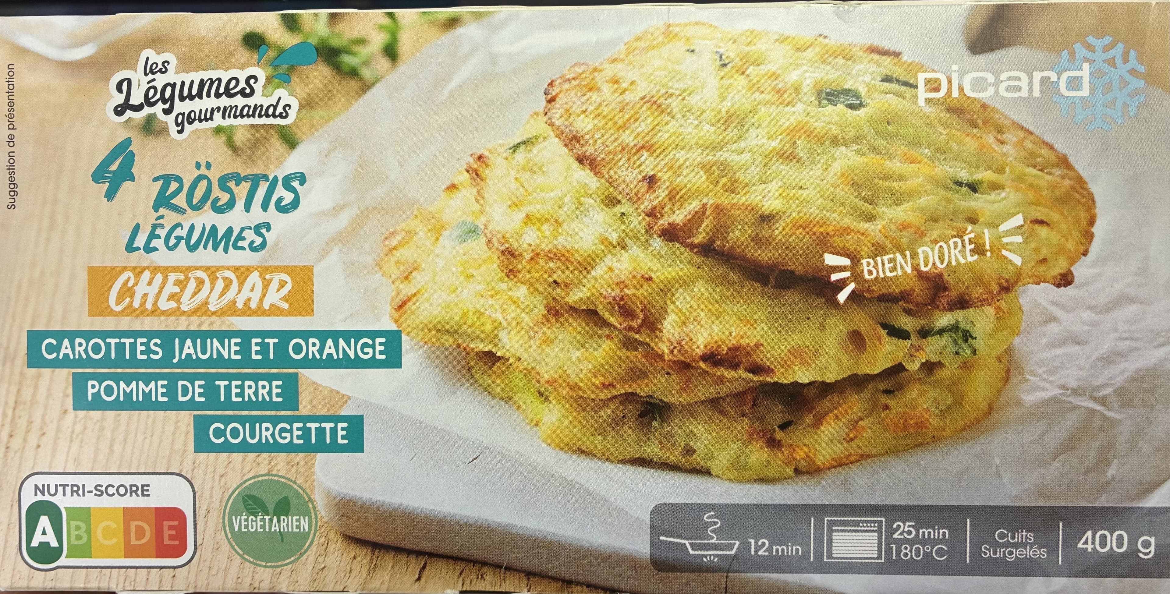 Picard 4 Röstis de légumes et cheddar packshot