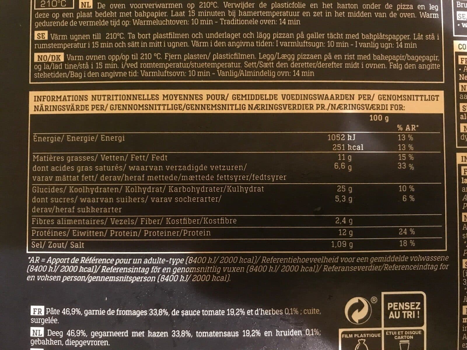 Picard 4 Formaggi Italiani packshot