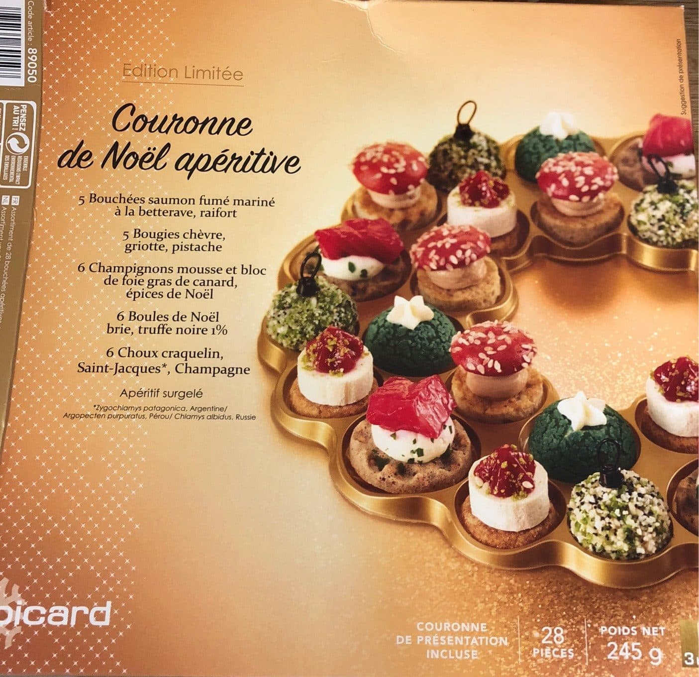 Picard Couronne de Noël Apéritive packshot