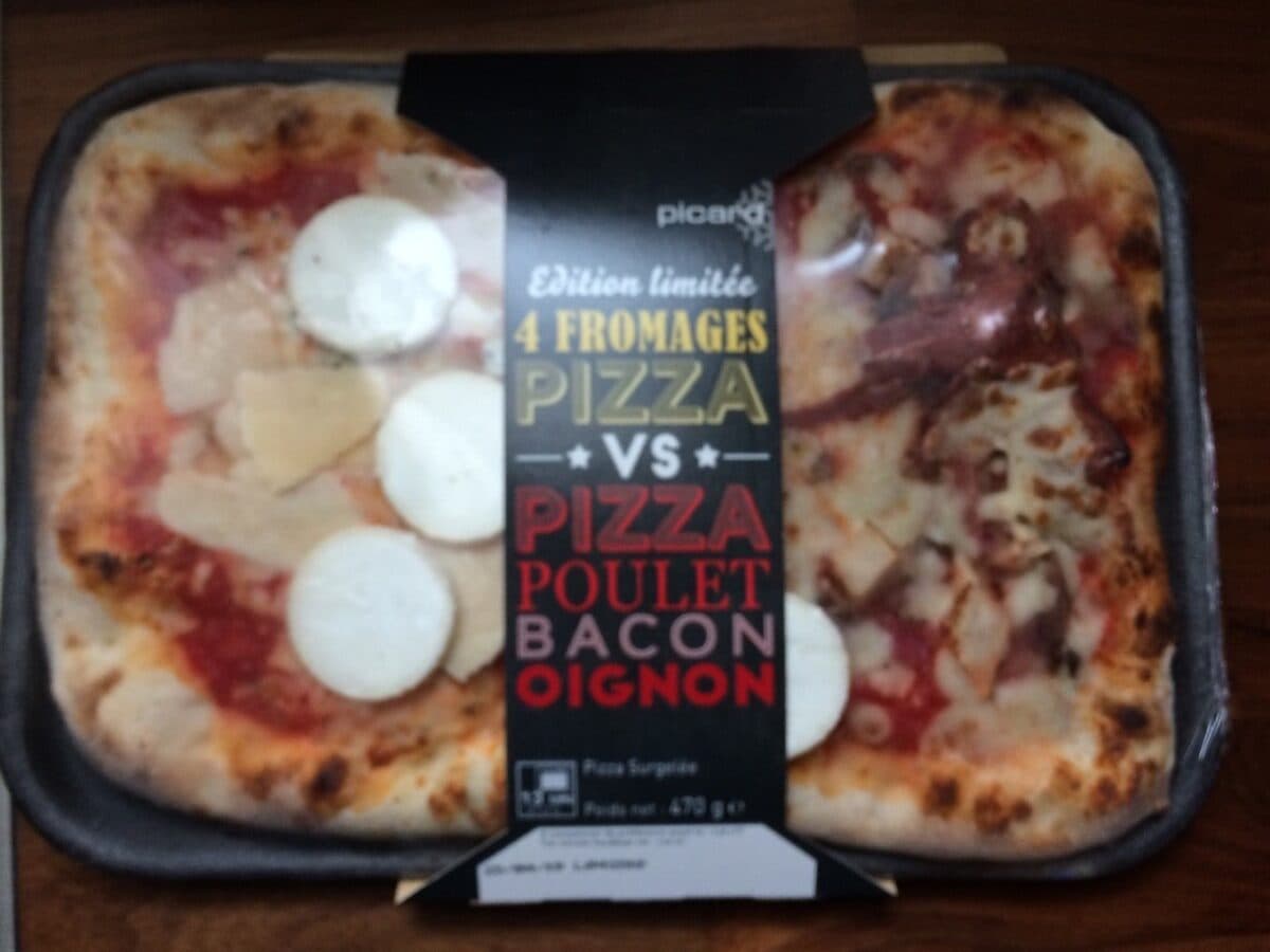 Picard Pizza 4 fromages vs poulet bacon oignon packshot