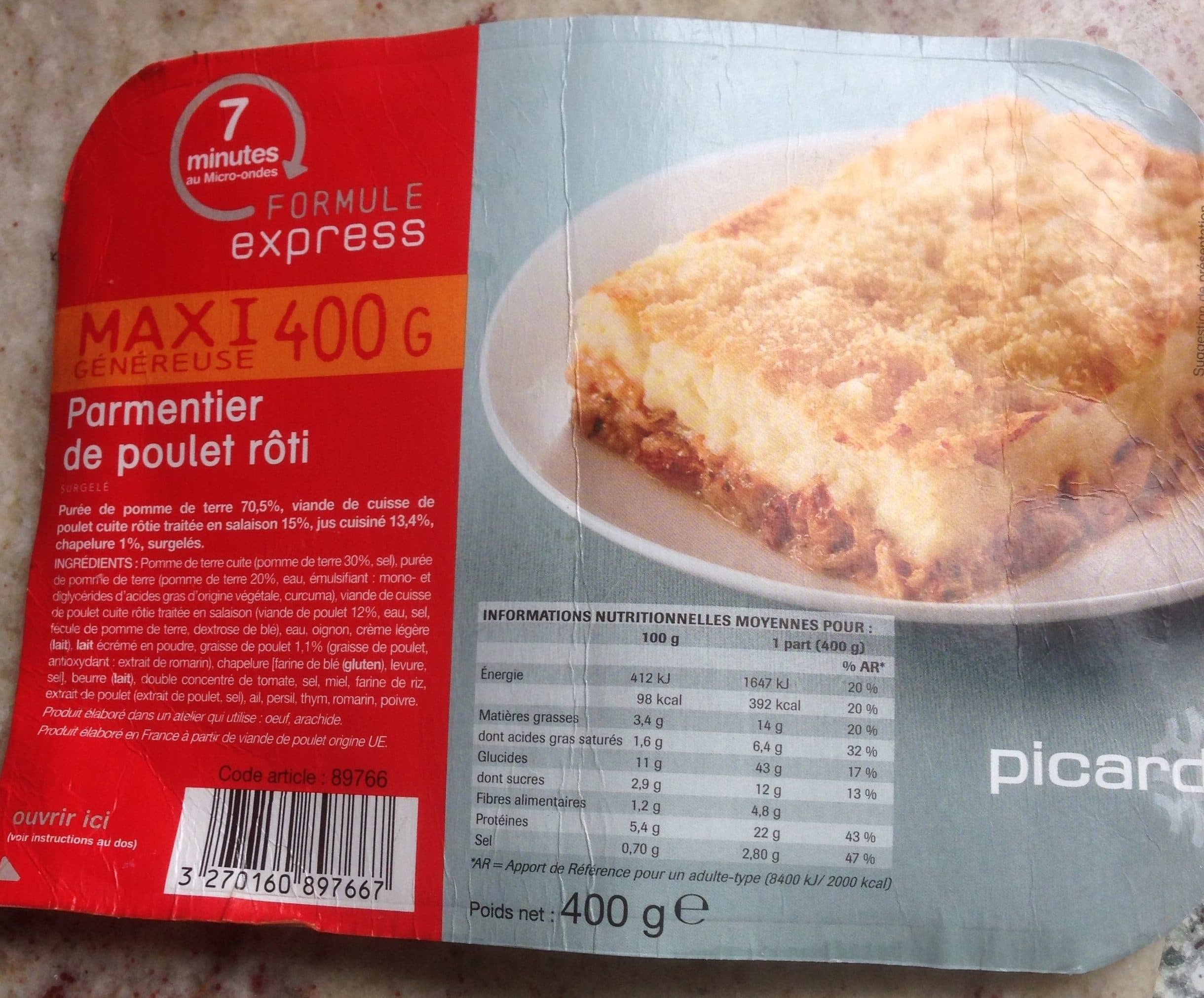 Picard Parmentier au poulet rôti packshot
