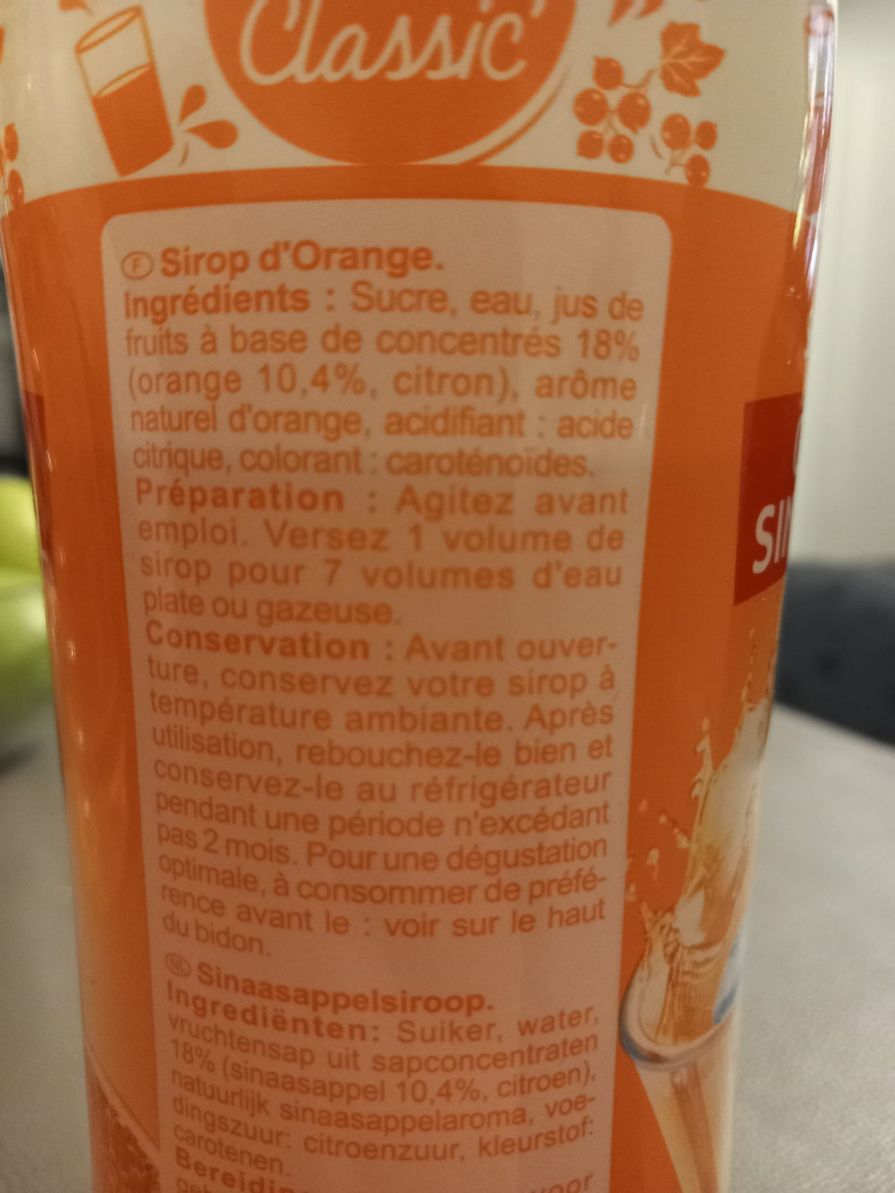 Carrefour Sirop orange packshot