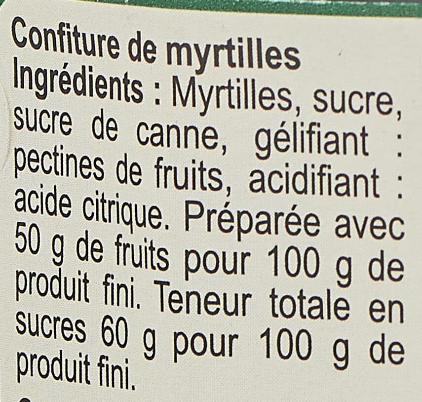 Carrefour Confiture Myrtilles packshot