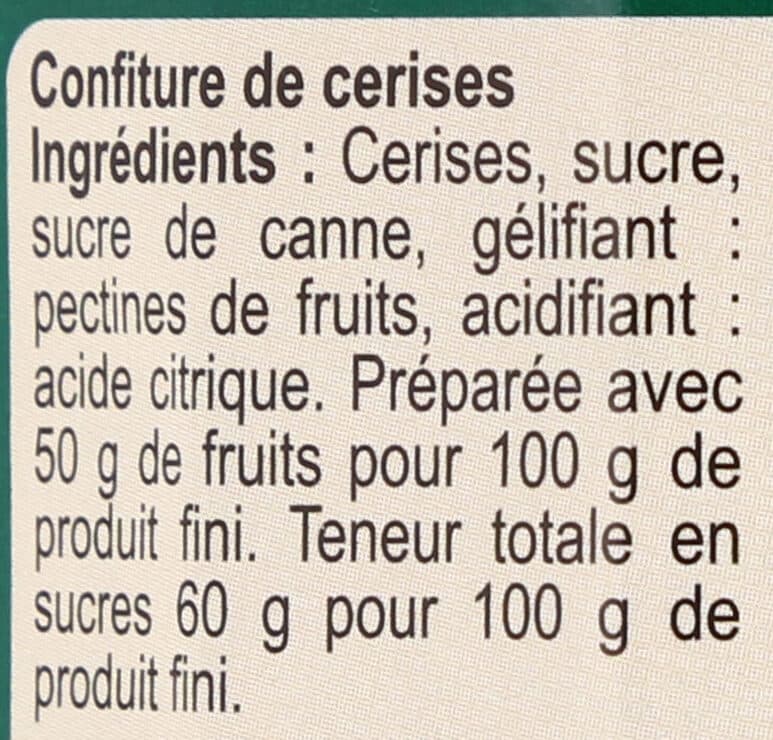 Carrefour Confiture Cerises packshot
