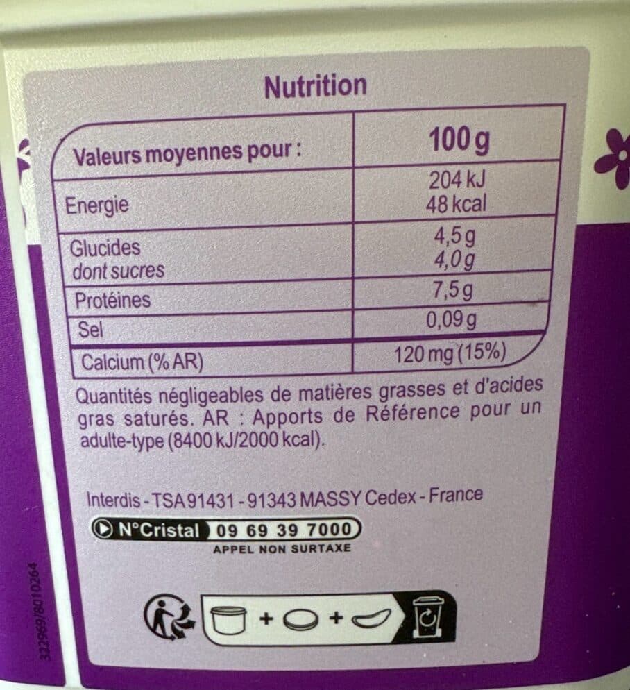 Carrefour Classic Fromage Blanc Nature 0% packshot