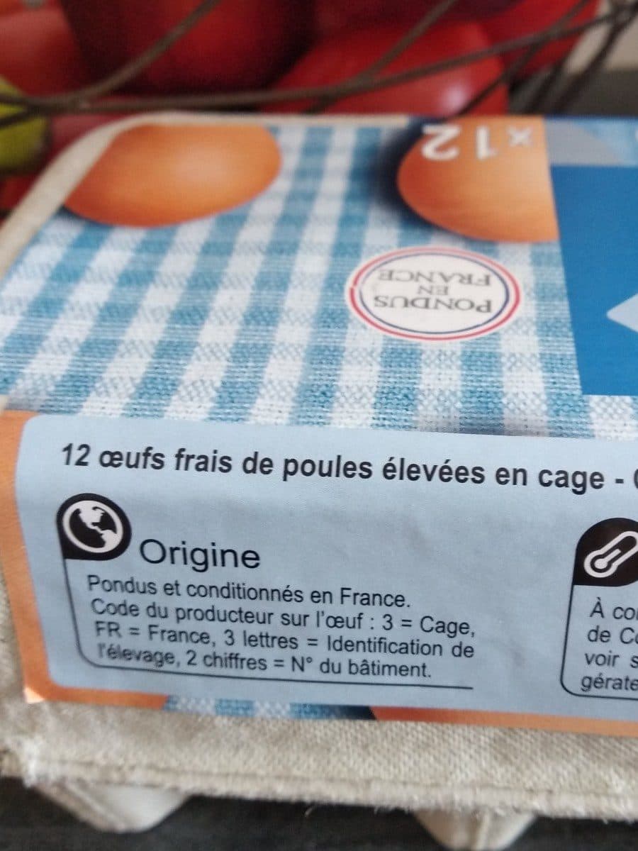 Carrefour OEufs de poules Datés du jour de ponte packshot