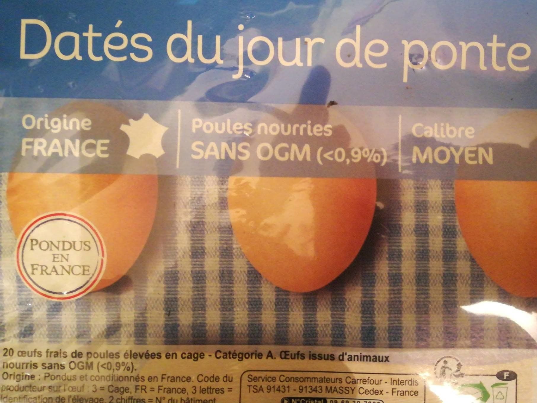 Carrefour Oeufs Datés du jour de ponte packshot