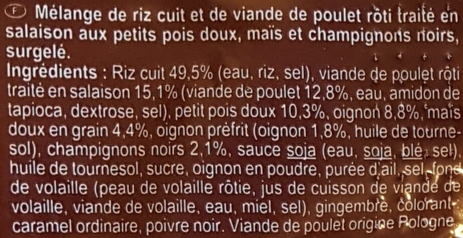 Carrefour Riz, poulet et champignons noirs packshot