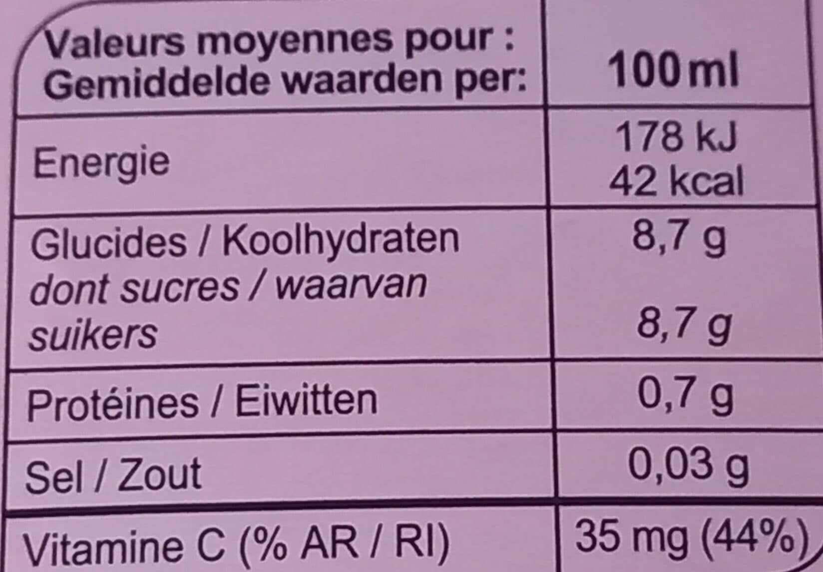 Carrefour Orange sanguine 100% pur jus Jus d'orange sanguine. Flash pasteurisé. Réfrigéré. packshot