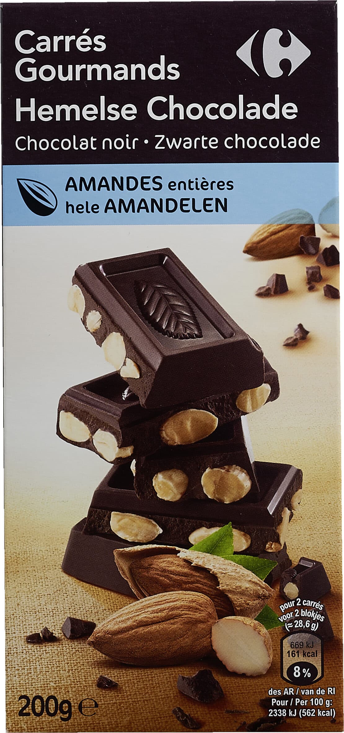 Carrefour Noir amandes entieres packshot