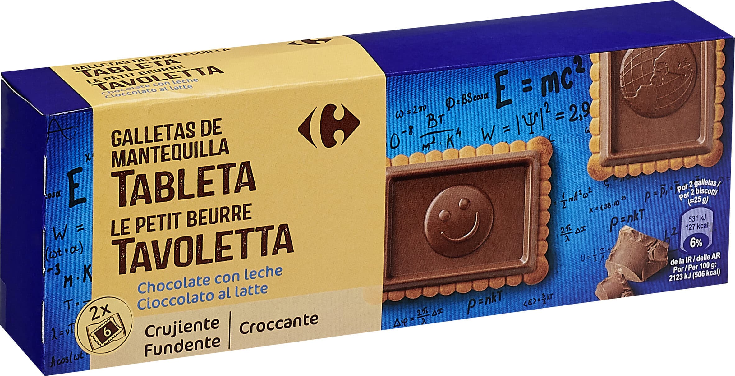 Carrefour Galleta tableta chocolate con leche packshot
