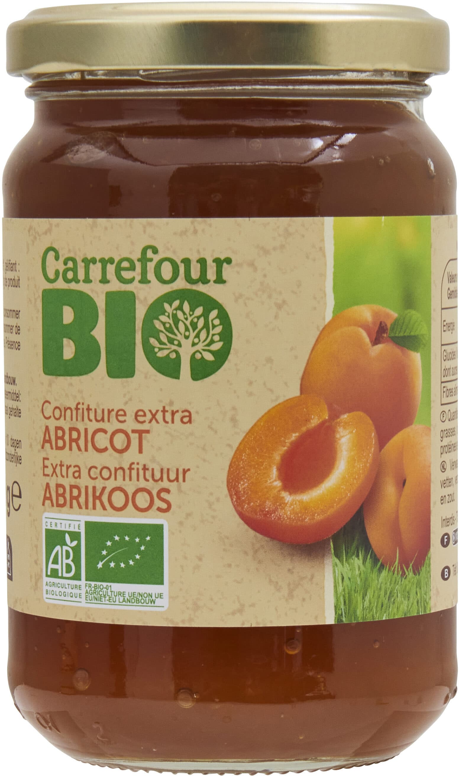 Carrefour BIO Confiture d'abricots au sucre de canne packshot